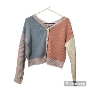 Moon & Maddison Knit Cardigan, Muti-Color, Size XS